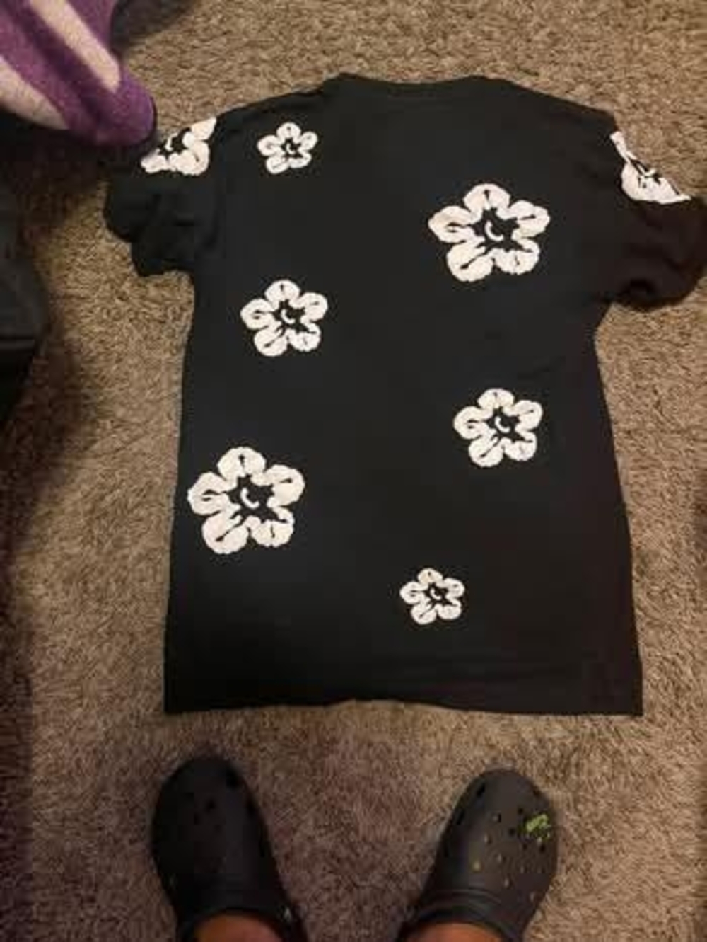 Men's Black Floral Short Sleeve Tee
